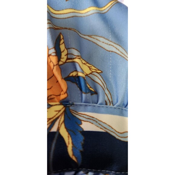 C Wonder Christian Siriano Blue Garden Floral Dolman Flowy Scarf Blouse XS-Small - Picture 2 of 11